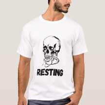 Resting Skull Funny Gothic Skeleton