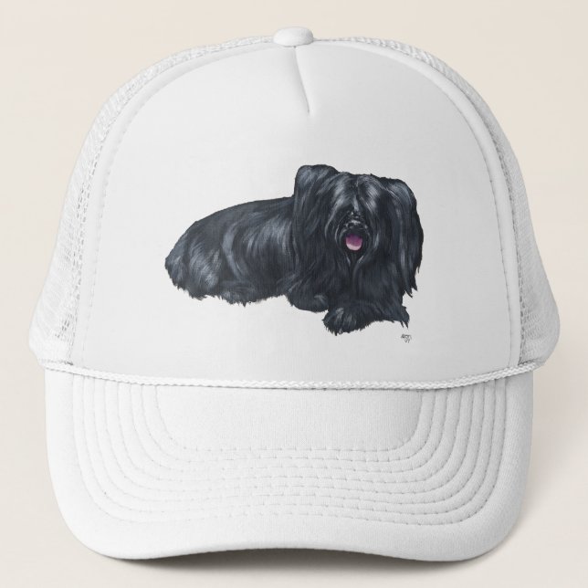 Resting Skye Terrier Trucker Hat (Front)