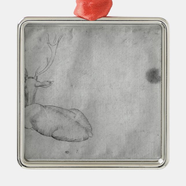 Resting stag metal ornament (Front)