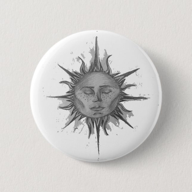 Resting Sun 6 Cm Round Badge (Front)