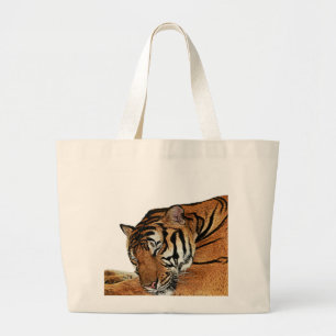 Resting Tiger Large Tote Bag