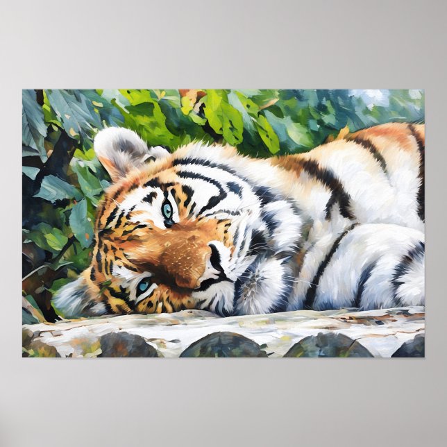 Resting Tiger Portrait Poster (Front)