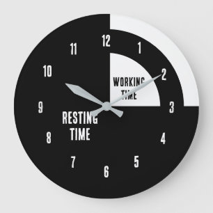 Resting Time / Working Time Funny Large Clock