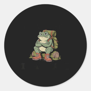 Resting Toad Face Funny Grumpy Toad Pun Hiking Classic Round Sticker