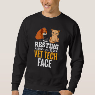 Resting Vet Tech Veterinarian Animal Sweatshirt
