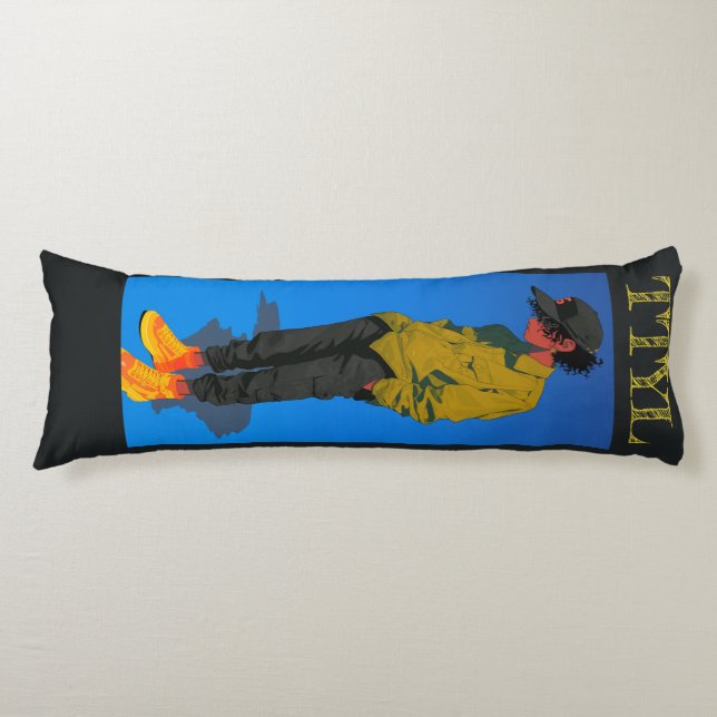 resting Vibes, in Blue, Body Cushion (Front)