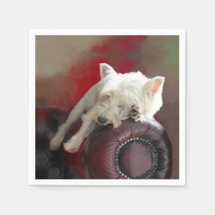 Resting Westie Napkin