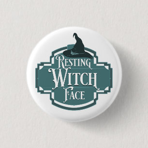 Resting Witch Face 3 Cm Round Badge