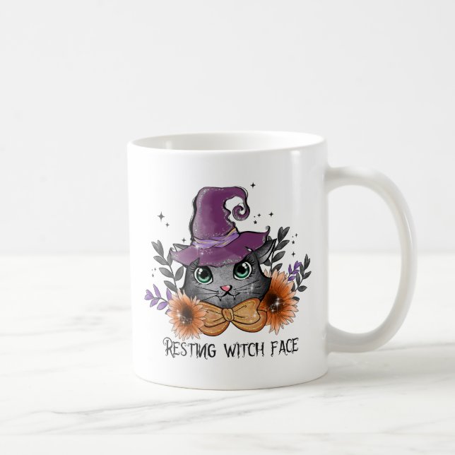 Resting Witch Face – Cat with Witch Hat Coffee Mug (Right)