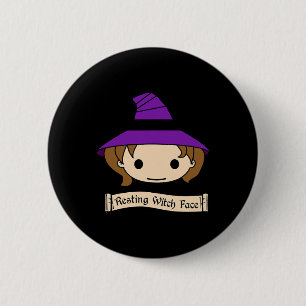 Resting Witch Face Costume Halloween 6 Cm Round Badge