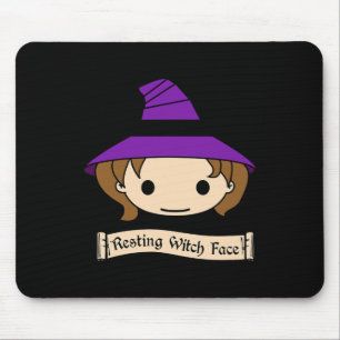 Resting Witch Face Costume Halloween Mouse Pad