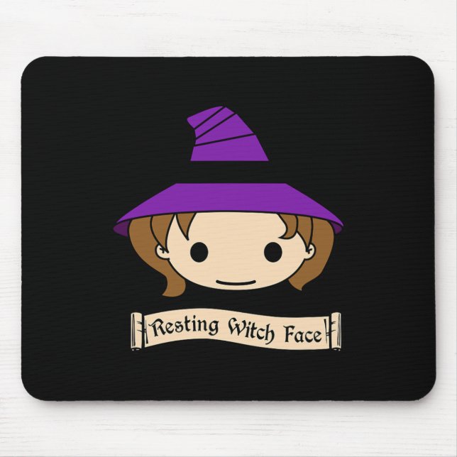 Resting Witch Face Costume Halloween Mouse Pad (Front)