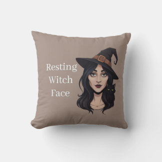 Resting Witch Face | Funny Halloween Cushion