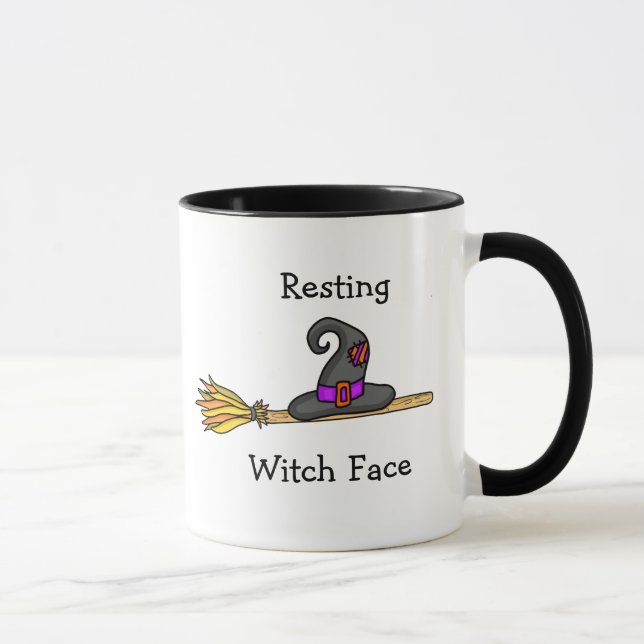 Resting Witch Face Funny Halloween Mug (Right)