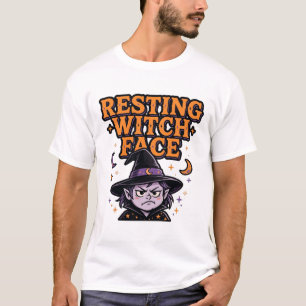 Resting Witch Face Funny Halloween Typography Art T-Shirt