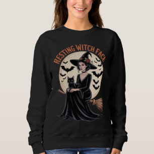 Resting Witch Face Funny Halloween Witch  Sweatshirt