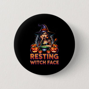 Resting Witch Face Funny Sarcastic Halloween Rude 6 Cm Round Badge