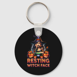 Resting Witch Face Funny Sarcastic Halloween Rude  Key Ring