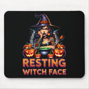 Resting Witch Face Funny Sarcastic Halloween Rude  Mouse Pad