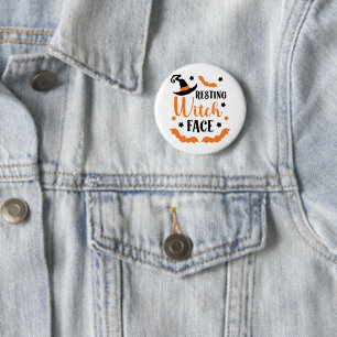 Resting Witch Face Halloween 6 Cm Round Badge