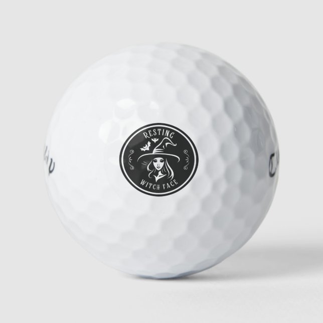 Resting Witch Face | Halloween Golf Tournaments  Balls (Front)