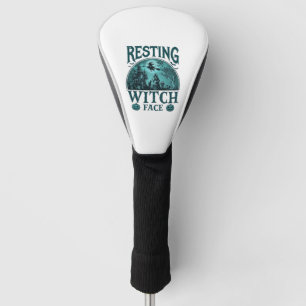 Resting Witch Face Halloween Haunted House Cauldro Golf Head Cover