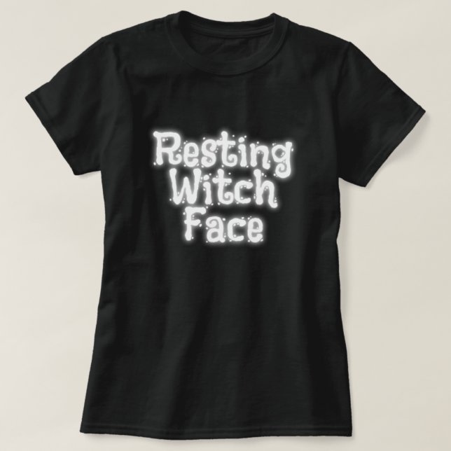 Resting Witch Face Halloween T-Shirt (Design Front)