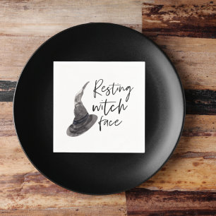 Resting Witch Face   Happy Halloween   Fun Quote   Napkin
