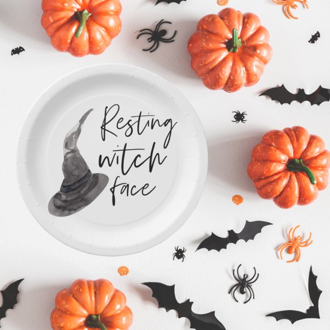 Resting Witch Face | Happy Halloween | Fun Quote | Paper Plate (Creator Uploaded)
