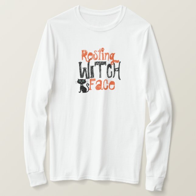 Resting Witch Face Long Sleeve T-Shirt (Design Front)