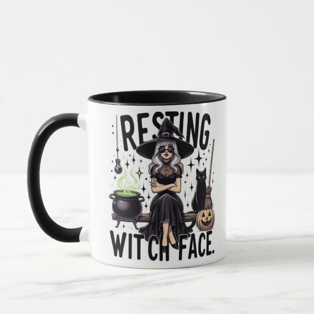 Resting Witch Face Mug (Left)