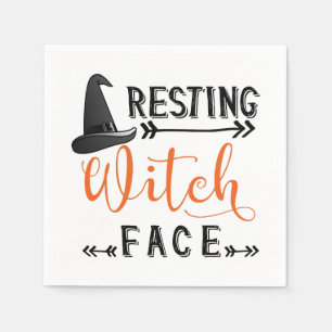 resting witch face napkin