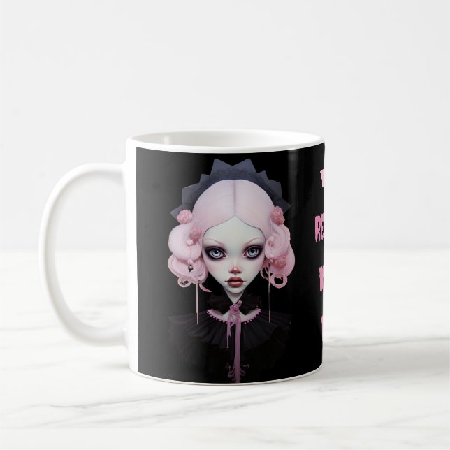 Resting Witch Face Pastel Goth Vampire Halloween  Coffee Mug (Left)