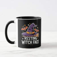 Resting Witch Face Scary Broomstick Funny Hallowee