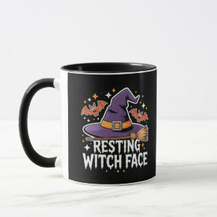 Resting Witch Face Scary Broomstick Funny Hallowee Mug