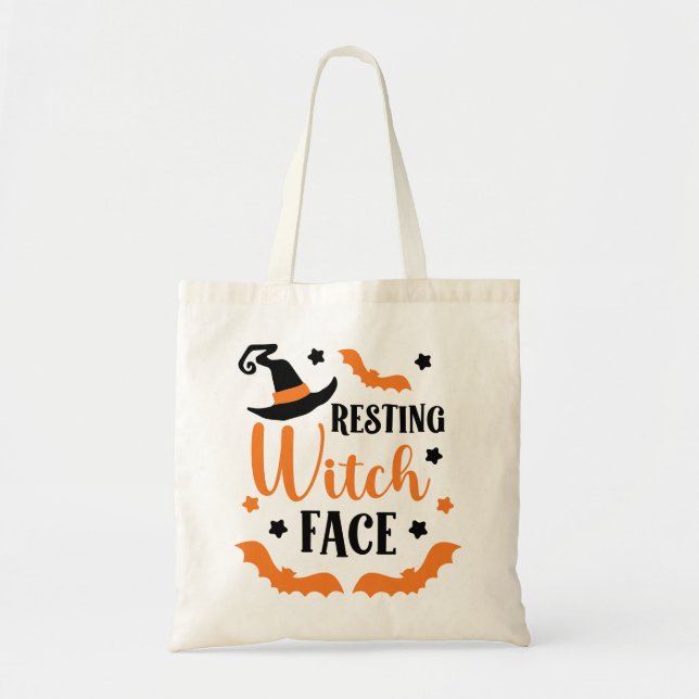Resting Witch Face Tote Bag (Front)