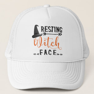 resting witch face trucker hat