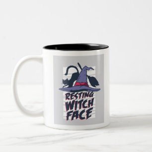 Resting Witch Face Two-Tone Coffee Mug