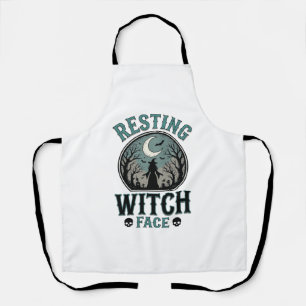 Resting Witch Face Vintage Halloween Design_1 Apron