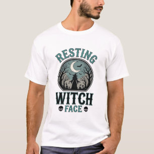Resting Witch Face Vintage Halloween Design_1 T-Shirt