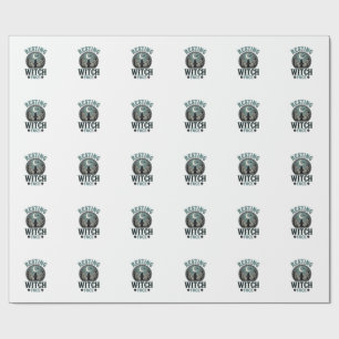 Resting Witch Face Vintage Halloween Design_1 Wrapping Paper