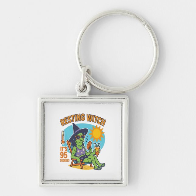 Resting Witch – Summerween Premium Key Ring (Front)