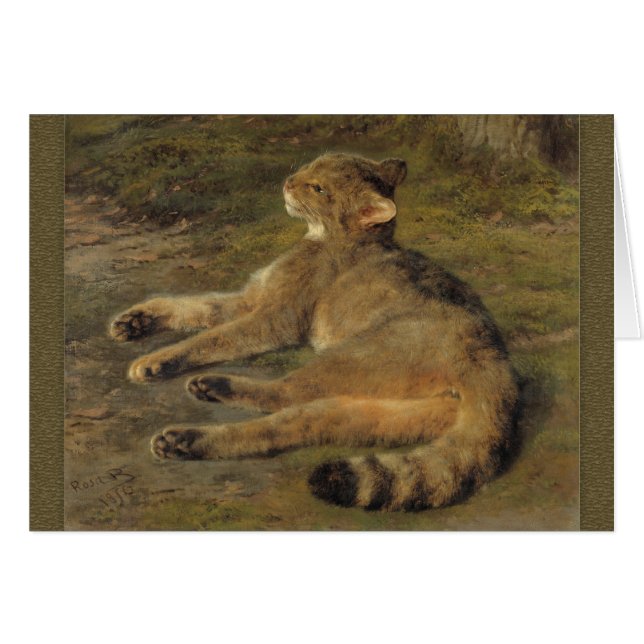 Resting young wildcat CC0481 Rosa Bonheur (Front Horizontal)