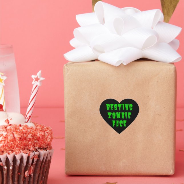 Resting Zombie Face - Funny Halloween 2022      Heart Sticker (Party)