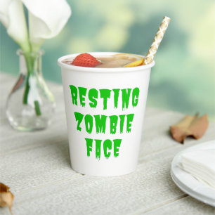 Resting Zombie Face - Funny Halloween 2022 Paper Cups