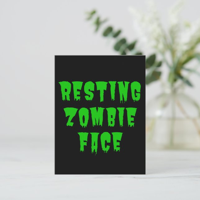 Resting Zombie Face - Funny Halloween 2022      Postcard (Standing Front)