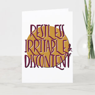 Restless Irritable & Discontent Recovery Slogan Card
