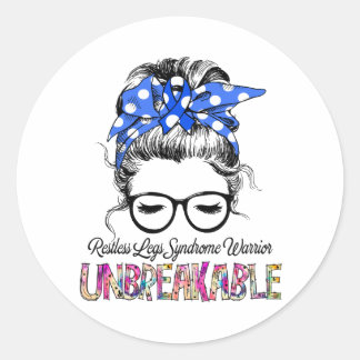 Restless Legs Syndrome Awareness Ribbon Support Classic Round Sticker