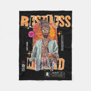 Restless Nomad – Urban Samurai Sticker Fleece Blanket
