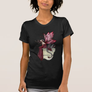 Restless Ruby Gothic Red Fairy and Dragon T-Shirt